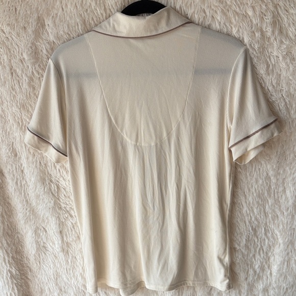 Nicole Miller Cream Ribbed Top - Picture 7 of 7